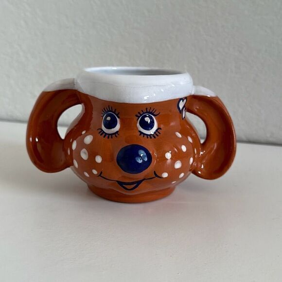 Clay Dog / Puppy Brown Mug Ear handles - Picture 1 of 6